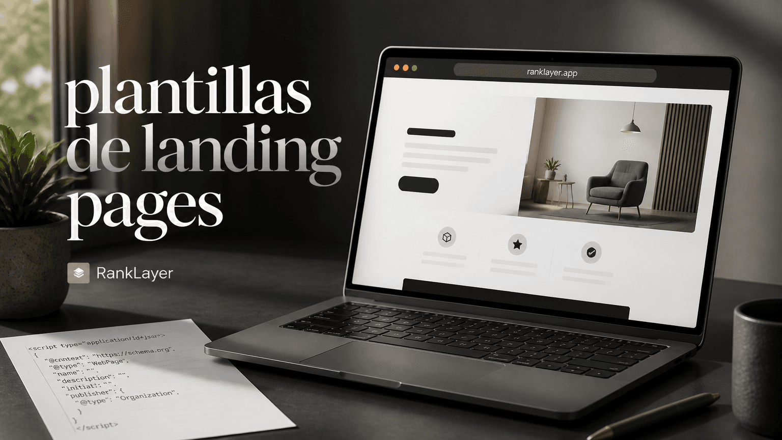 10 plantillas de landing pages citables por IA, con copy y JSON-LD para pegar