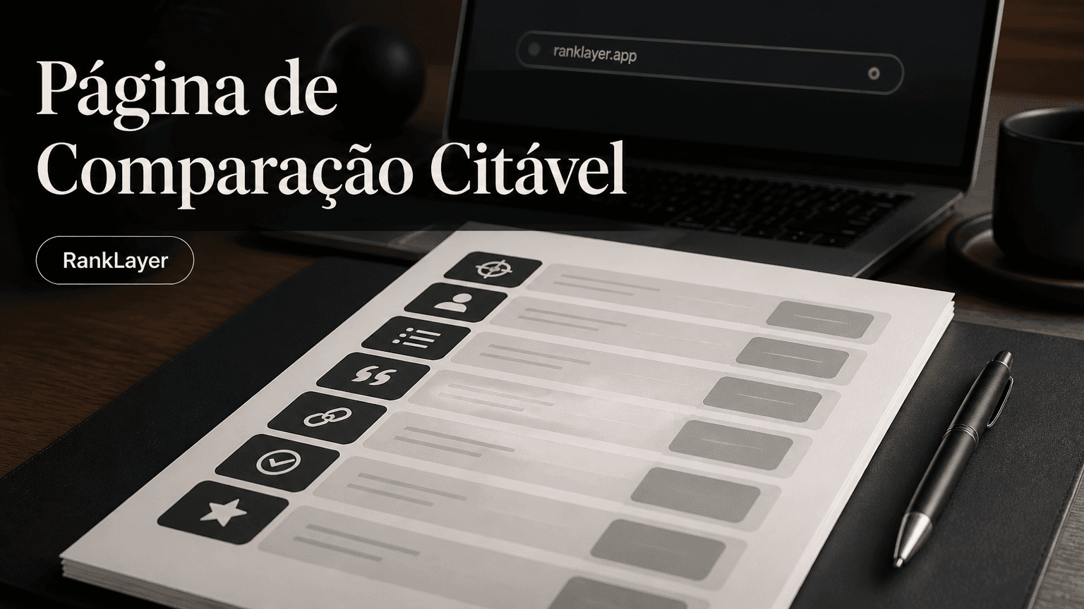 Anatomia de uma página de comparação citável por IA: 7 elementos que pequenos negócios precisam incluir