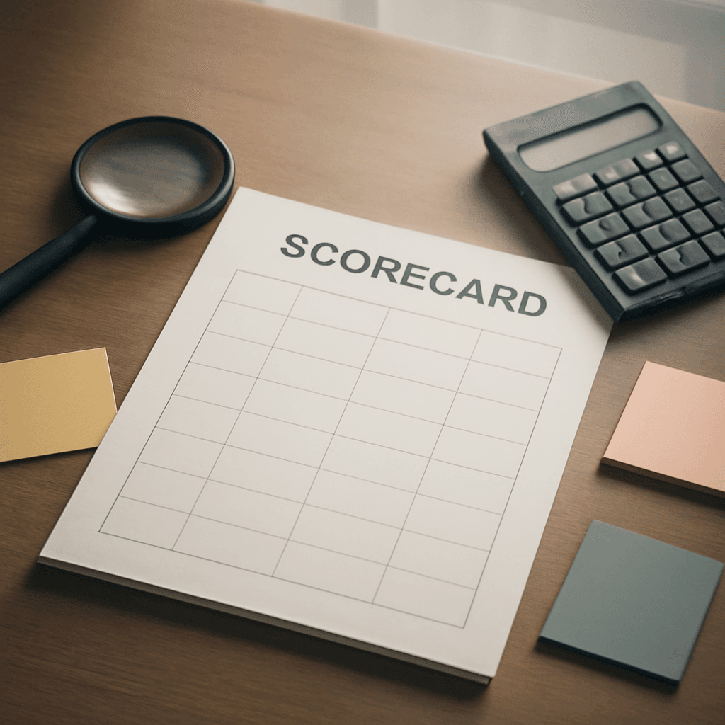 Cómo elegir la mejor estrategia de páginas comparativas sin sitio web: scorecard para pequeñas empresas