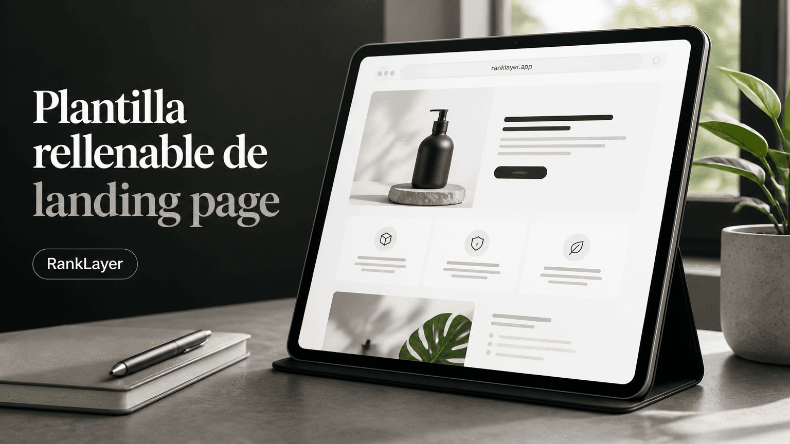 Plantilla rellenable de landing page para e-commerce citable por IA